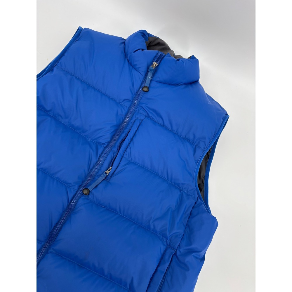 LL Bean Mens Goose Down Puffer Vest Blue Large 0FKF9 Full Zip Winter Outdoor